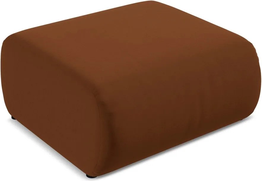 Poggiapiedi arancione/marrone con rivestimento in velluto Ekahi – Makamii