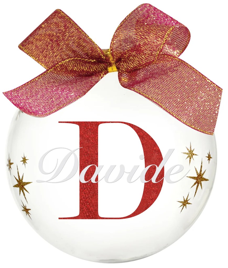 Pallina natale con nome Davide 10cm