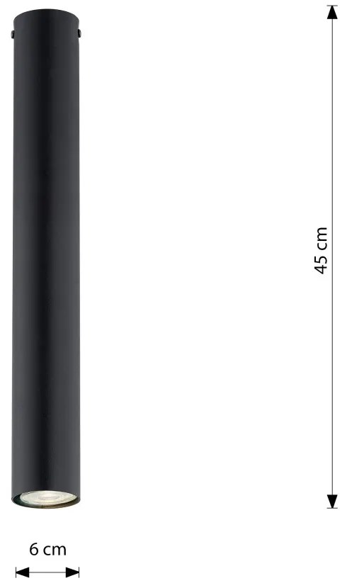 Plafoniera TECNO 1L da soffitto, base GU10, Nera Colore del corpo Nero