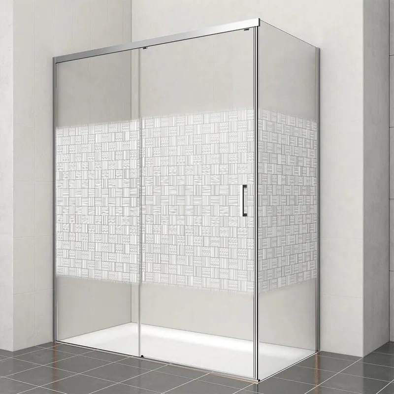 Porta doccia scorrevole L 158-159.5 cm x H 200 cm per nicchia in vetro smerigliato SP. 6 mm, profilo lucido cromo, serie Jazz