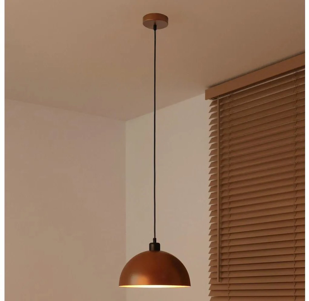 Duolla - Lampada a sospensione su cavo IRONLINE 1xE27/15W/230V Ø 27 cm rame/nero