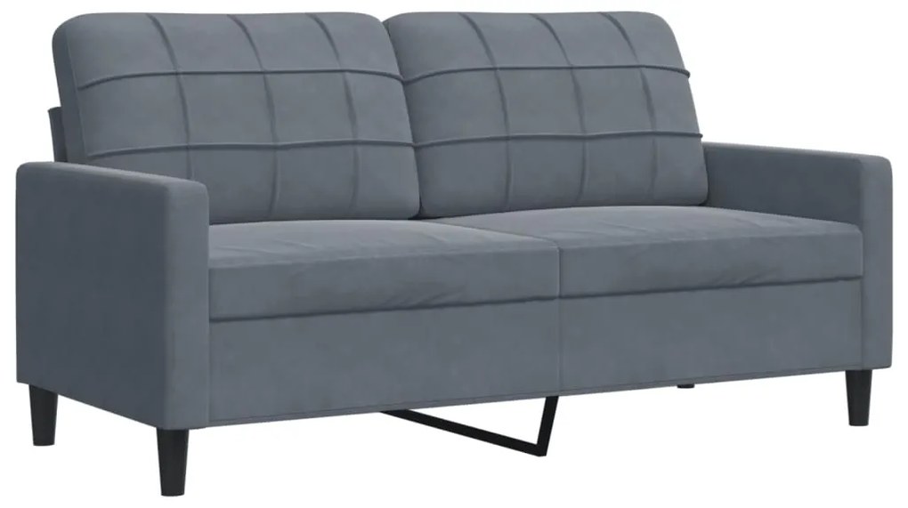 Set di divani 4 pz con cuscini e rinforzi grigio scuro velluto