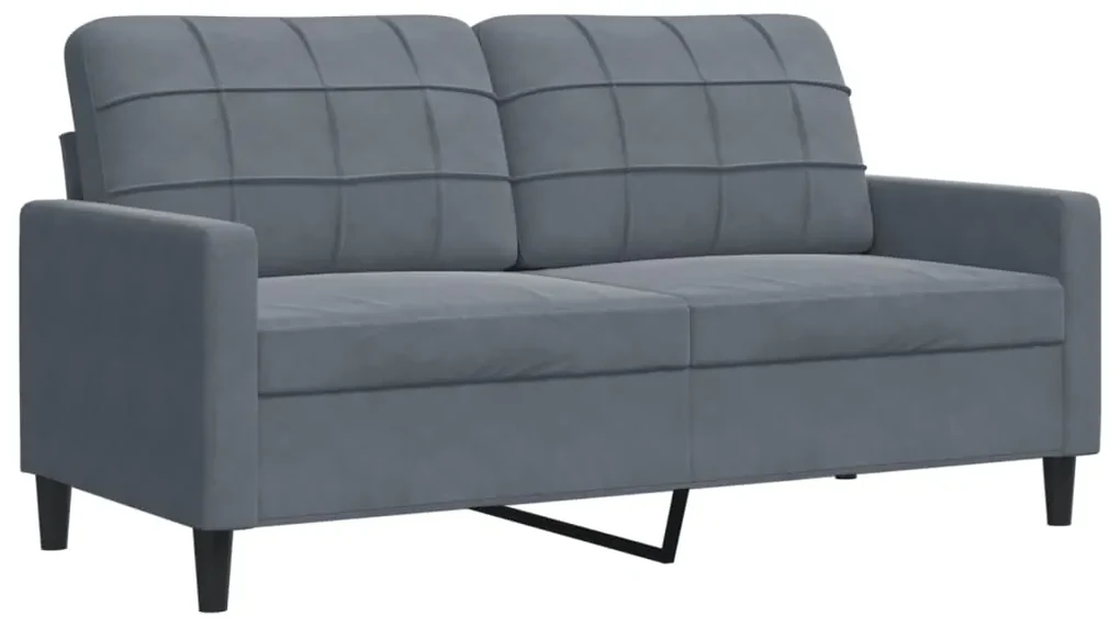 Set di divani 4 pz con cuscini e rinforzi grigio scuro velluto