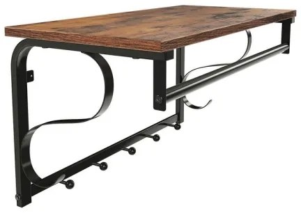 Appendiabiti da parete con mensola NATE marrone/nero