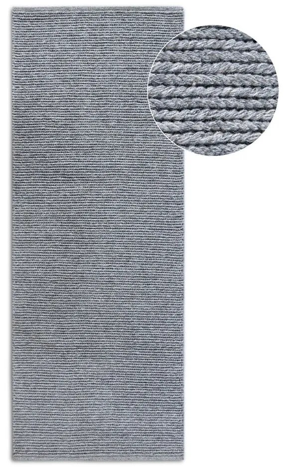 Passatoia grigia in lana tessuta a mano 80x200 cm Francois - Villeroy&Boch