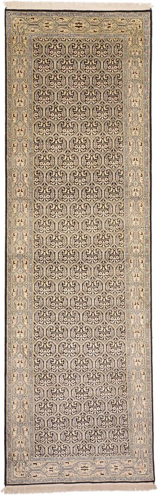 Cashmere Silk Tappeto orientale 90 x 300 Beige (Indian) Annodato A Mano