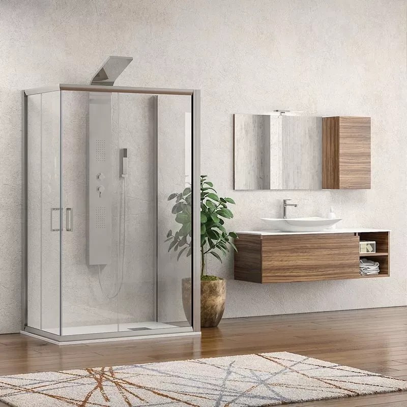 Box doccia 3 lati 70x70x70 altezza 180 cristallo trasparente K410 - KAMALU