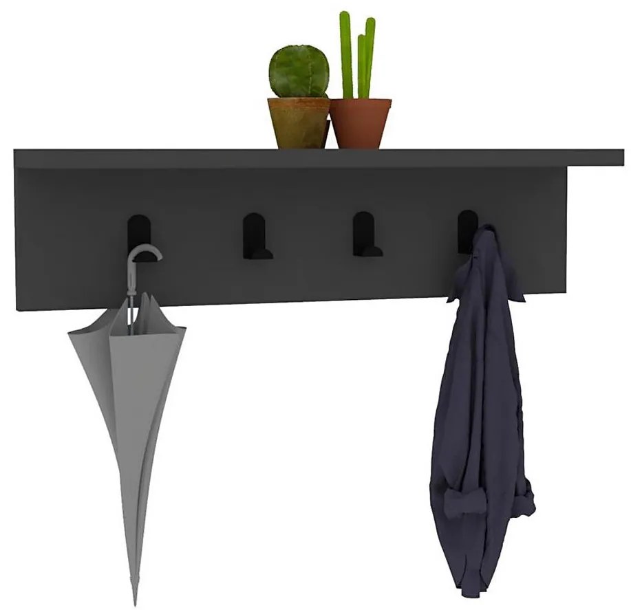 Appendiabiti da parete AYLA 14x60 cm antracite