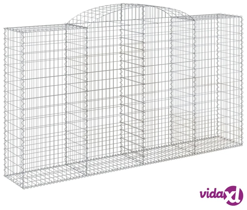 vidaXL Cesto Gabbione ad Arco 300x50x160/180 cm Ferro Zincato