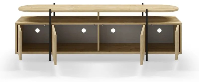 Tavolo TV in rovere di colore naturale 160x48 cm Hinoa - Marckeric