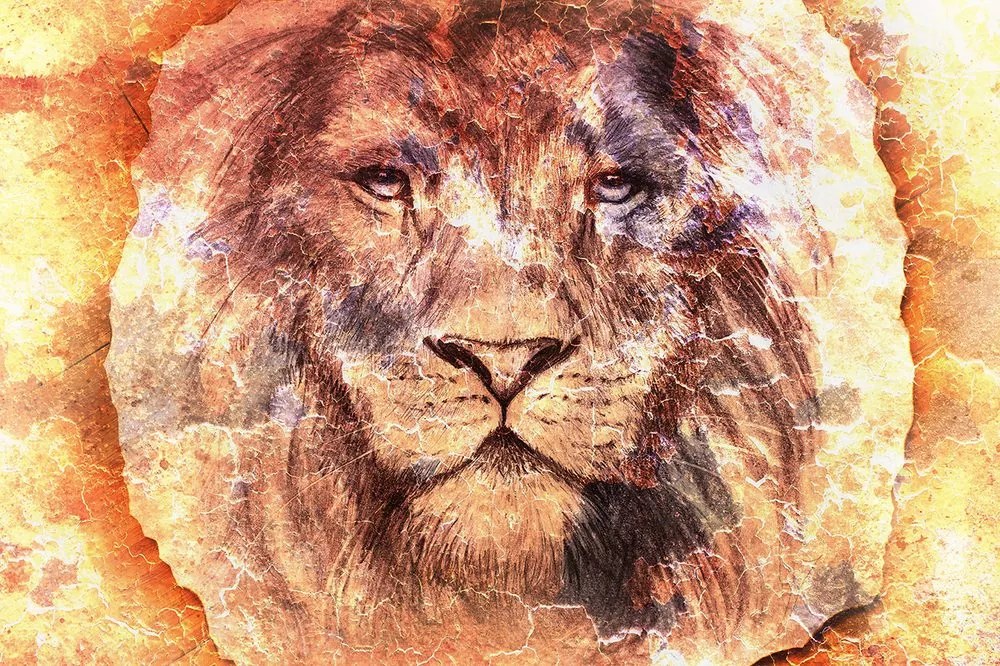 Carta da parati – Volto di leone