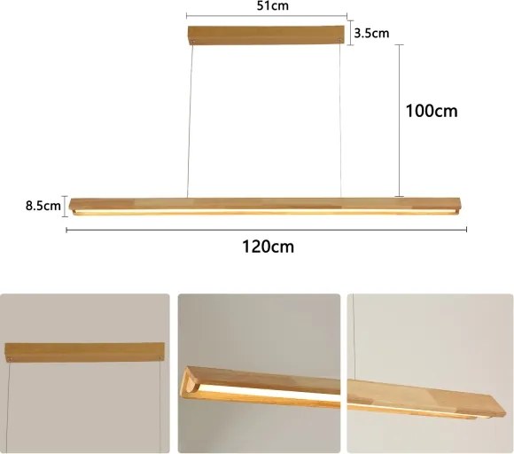 Brilagi - Lampada a sospensione LED con cavo UMEA WOOD LED/30W/230V 120 cm in legno di caucciù