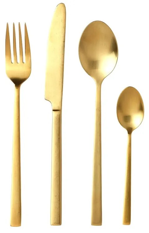 Posate color ottone in acciaio 16 pz Brass – Bitz