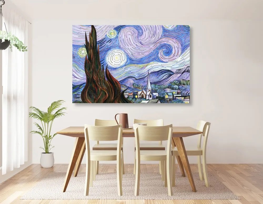 Quadro su tela – Riproduzione Notte stellata - Vincent van Gogh