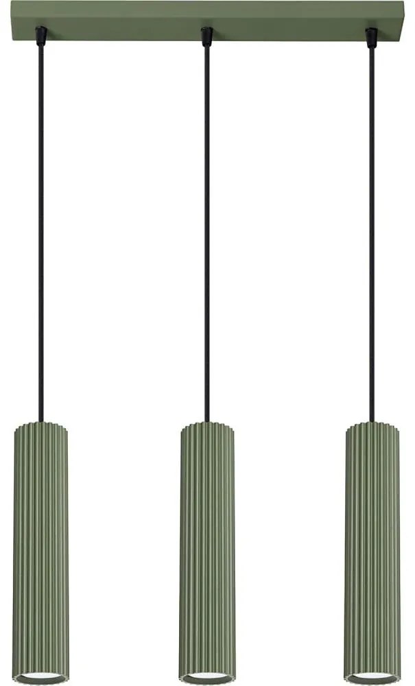 Sollux SL.1613 - Lampadario a sospensione con filo KARBON 3xGU10/10W/230V verde