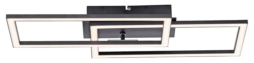 Lampada da soffitto nera 54 cm con LED dimmerabile a 3 fasi - Georgi