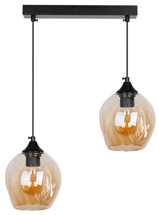 Lampada a sospensione nera con paralume in vetro 14x48 cm Aspa - Candellux Lighting