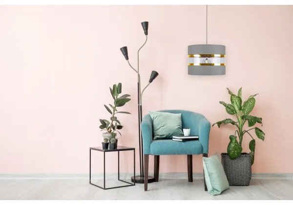 Lampadario a sospensione con filo LIND 1xE27/60W/230V grigio