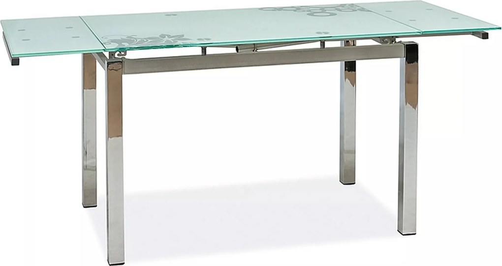 Tavolo GD-017 in vetro temperato bianco – 110/170x74x75 cm