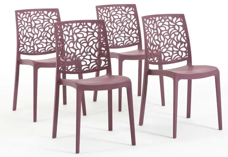 Sedia da giardino London Stone NEW GARDEN, 4 pezzi, in polipropilene rosa