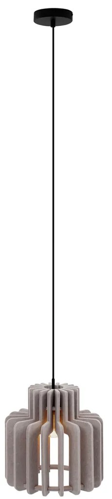 Lampada a sospensione retrò nera con paralume color talpa - Felt