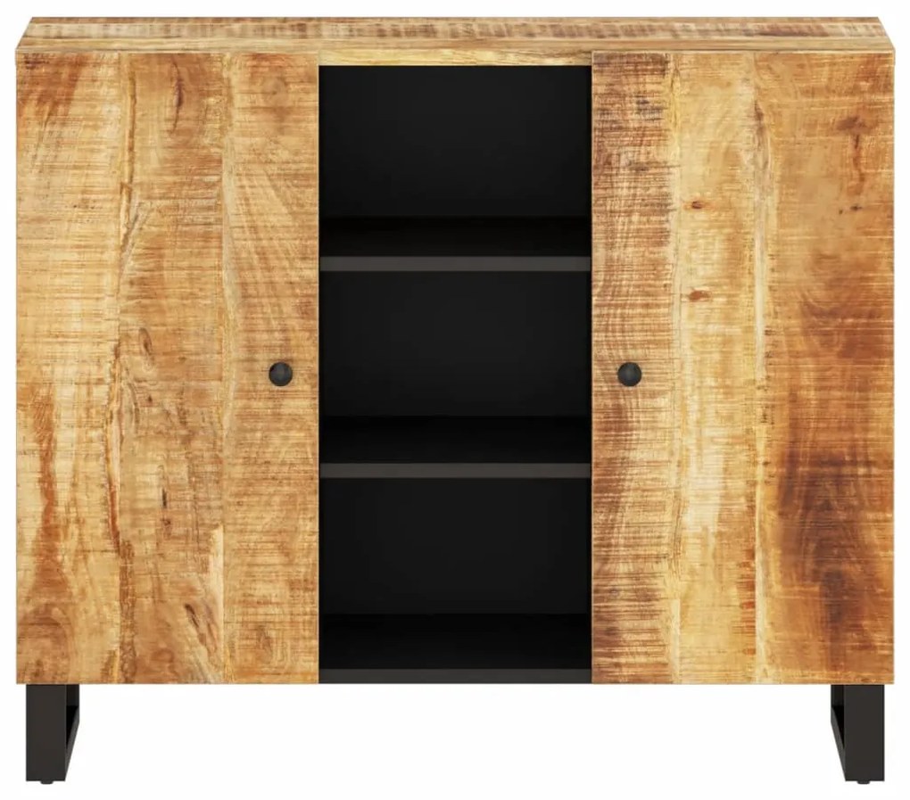 Credenza con 2 ante 90x33x75 cm in legno massello di mango