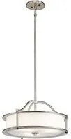 Lampadario Contemporaneo Emory Acciaio Peltro Classico 3 Luci E27