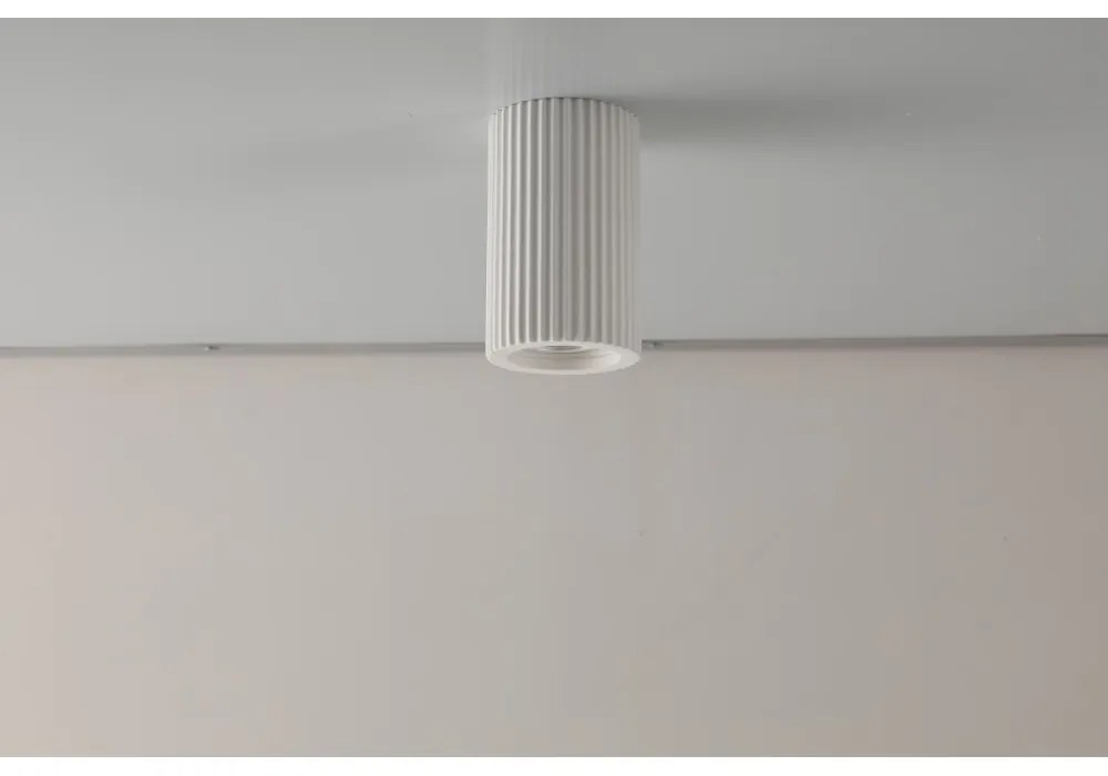 Plafoniera LED GU10 e GU5.3 Rotonda in Gesso Pitturabile Ø70x110mm Materiale Gesso