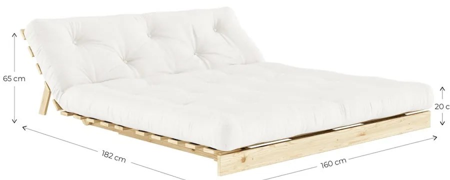 Divano letto in colore naturale 160 cm Roots - Karup Design