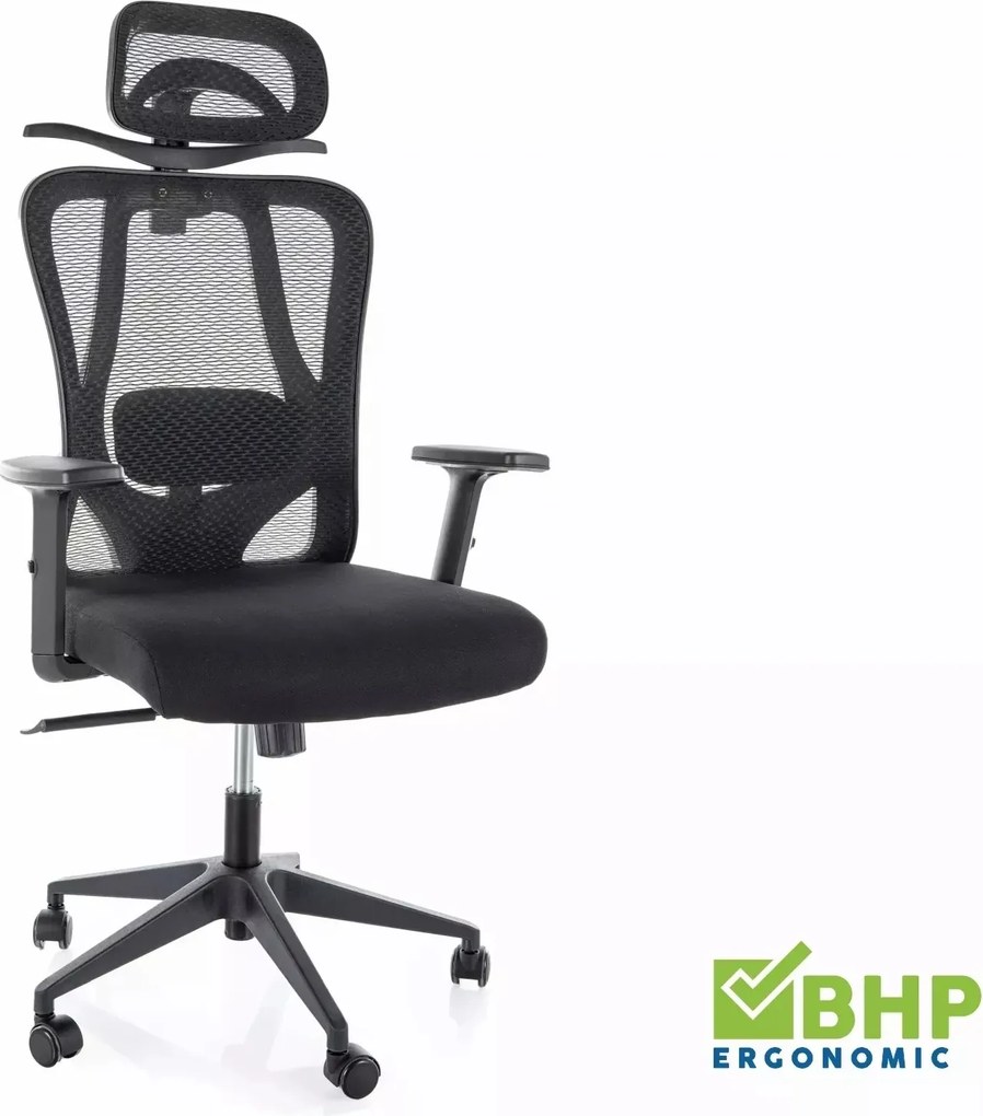 Sedia da ufficio Q-080 ergonomica nera – 67x50x125 cm