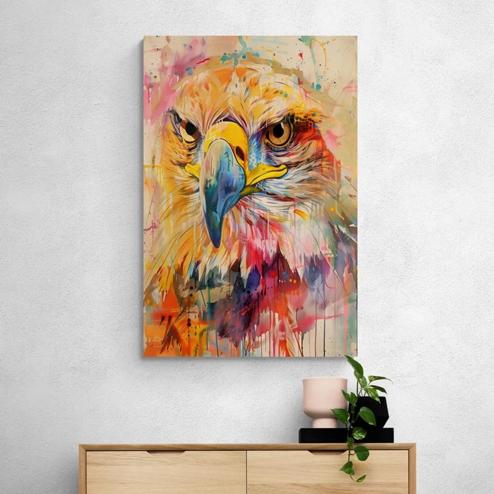 Stampa su tela – Aquila con imitazione di pittura