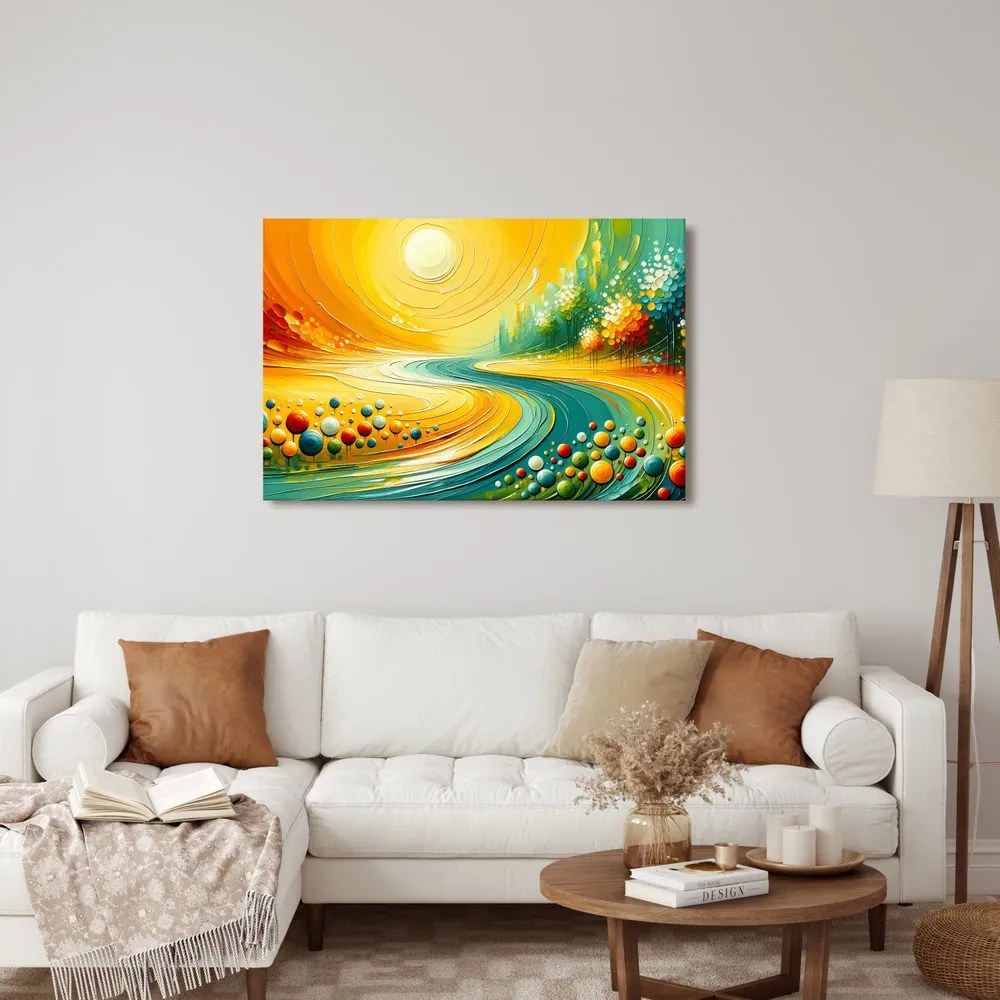 Quadro su tela – Flusso di luce e acqua