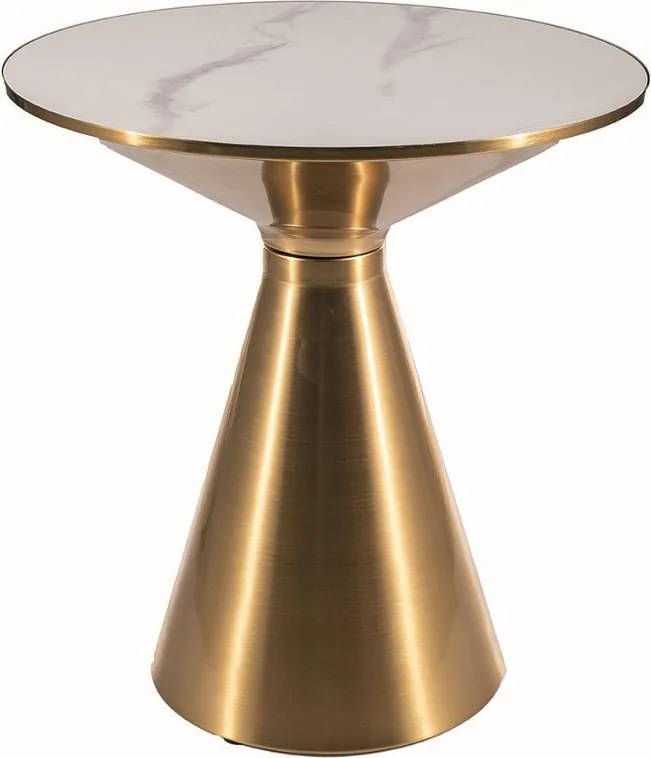 Tavolino da caffè Aries in bianco/oro - d50 x h53 cm