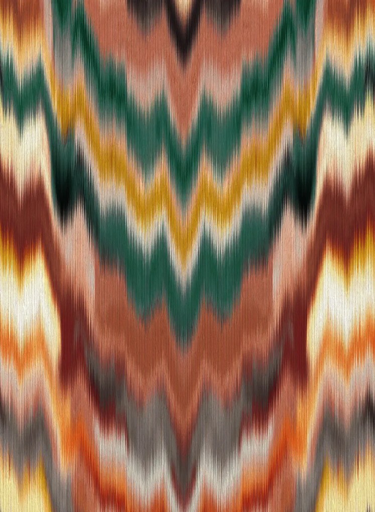 Osborne & Little Carta da parati Irisa - Terracotta/ Teal
