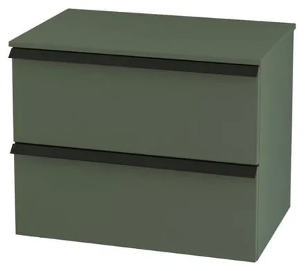 Mobile da bagno sospeso sotto lavabo Rodi L 70 x H 57 x P 46 cm verde laccato opaco, 2 cassetti BADEN HAUS