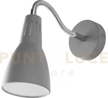 Applique a parete logiko grigia 1 luce attacco e14 8,5x33,5cm orien...
