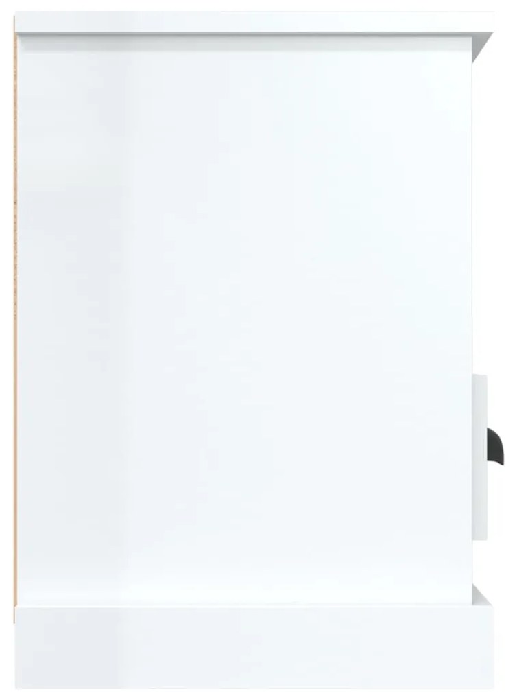 Mobile Porta TV Bianco Lucido 100x35x50 cm in Legno Multistrato