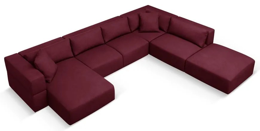 Divano a U angolare bordeaux, angolo destro Esther - Milo Casa