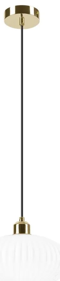 Lampadario a sospensione con filo HARMA 1xE27/15W/230V diametro 25 cm bianco/oro