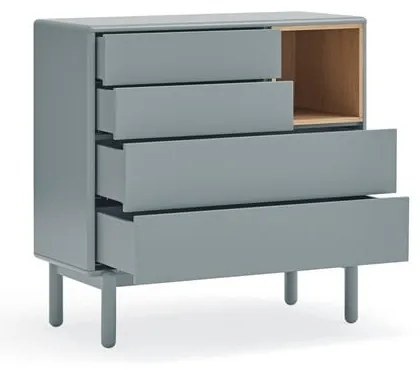 Cassettiera bassa blu-grigio 90x90 cm Corvo - Teulat