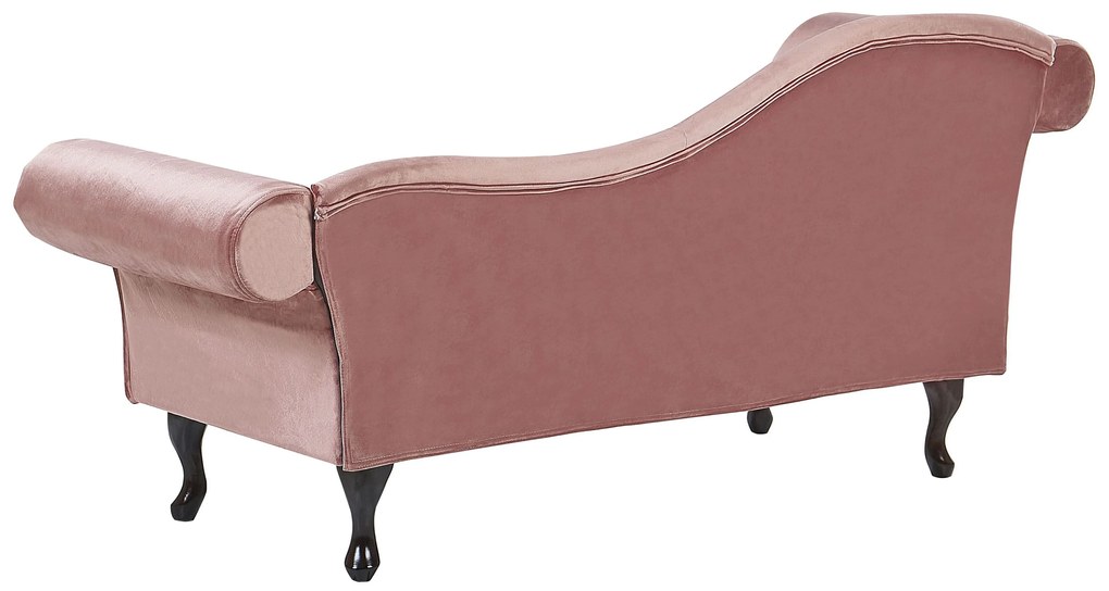 Chaise longue per lato sinistro in velluto rosa LATTES Beliani