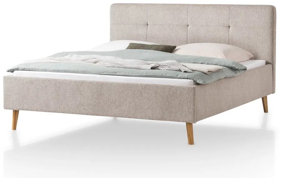 Letto matrimoniale imbottito grigio/marrone rete non inclusa 180x200 cm Smart – Meise Möbel