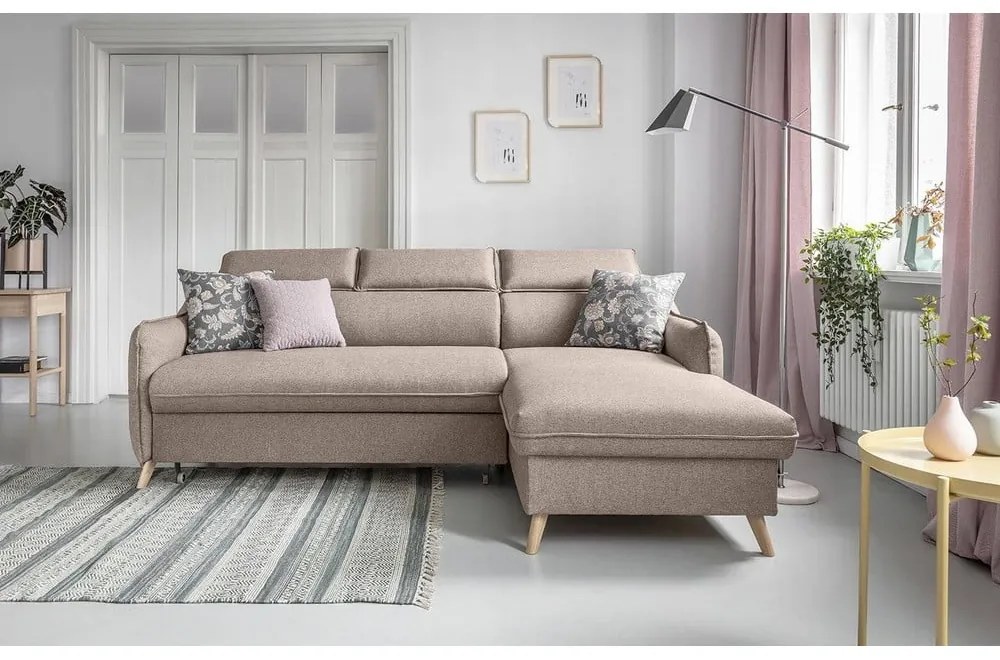 Divano letto angolare beige (angolo destro) Sweet Harmony - Miuform