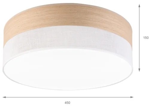 Plafoniera LED SIRJA WOOD LED/36W/230V diametro 45 cm bianco/quercia