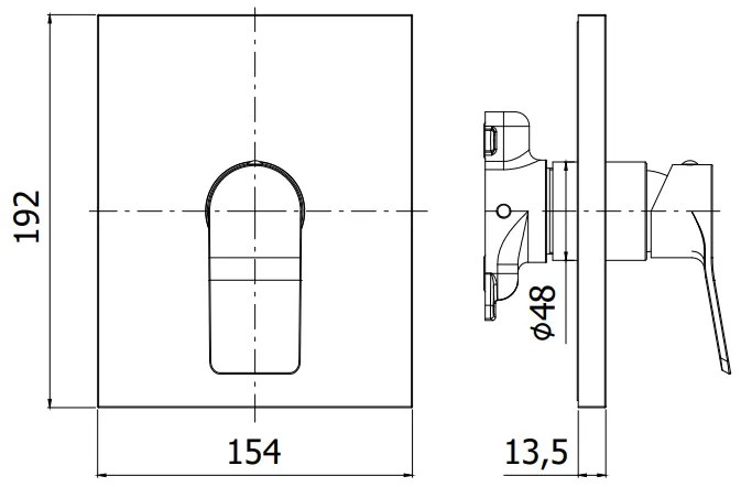 Paffoni Tilt Tibox010cr Miscelatore doccia incasso Senza Parte Incasso Con Piastra Abs Cromo