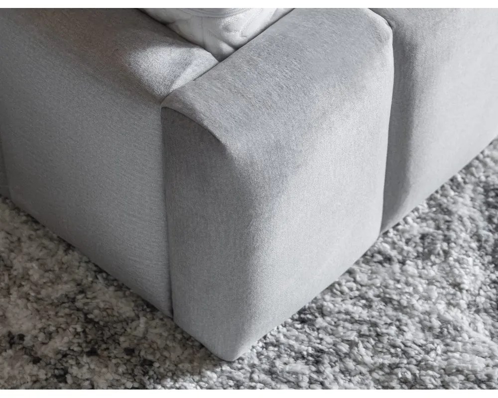 Letto matrimoniale imbottito grigio chiaro con contenitore con rete inclusa 160x200 cm Lamica – ELTAP