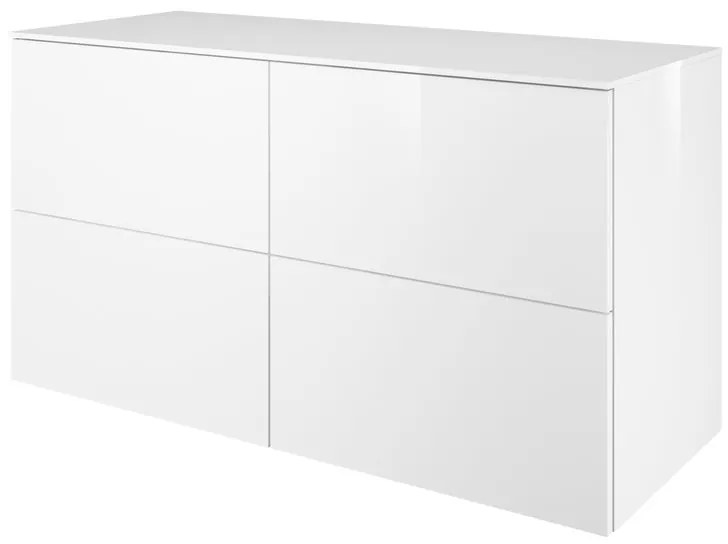 Mobile da bagno sotto lavabo Neo  laccato lucido L 120 x H 65 x P 48 cm 4 cassetti, lavabo non incluso