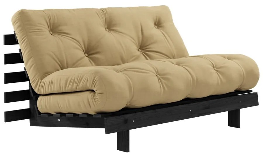 Divano letto color senape 140 cm Roots Black Night - Karup Design