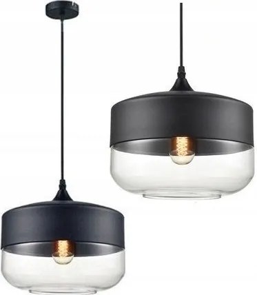 Lampada da soffitto pensile di vetro Zenit D Black