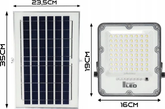 Proiettore solare dimmerabile a LED/50W/3,2V 5000K 6000 mAh IP65 nero + telecomando